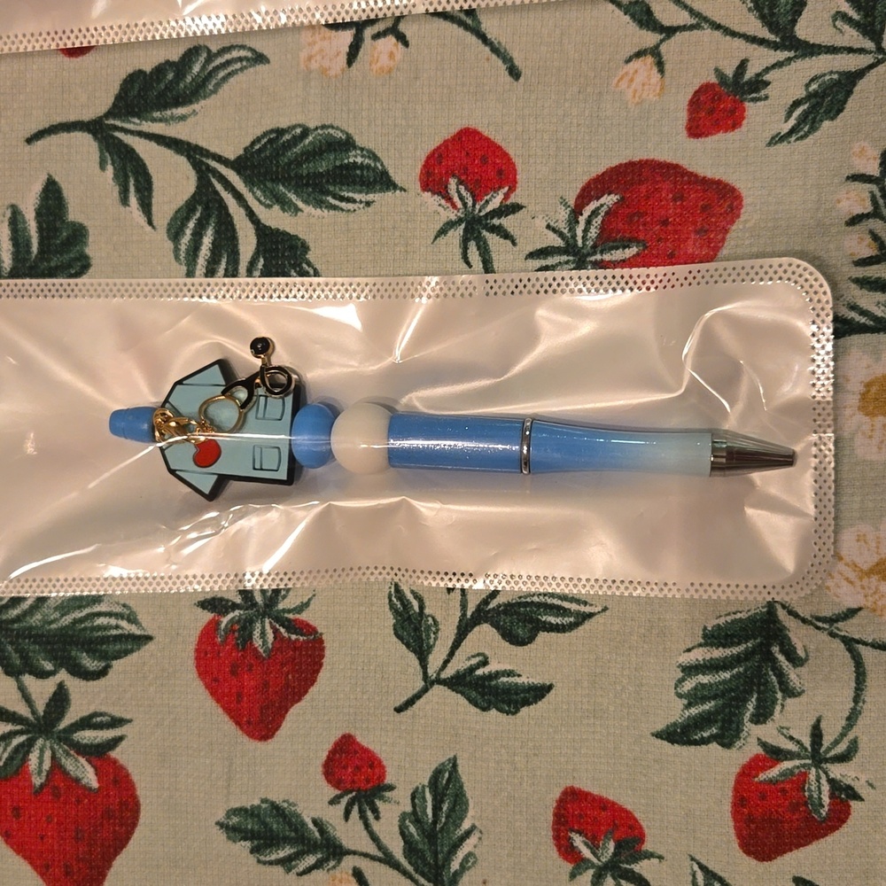 Handmade Beaded Pens  W/A Charm hanging on top. MEDICAL-most sold -Just RED left